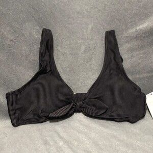 Black Lively Swim Ribbed Plunge Bralette - Large NWT